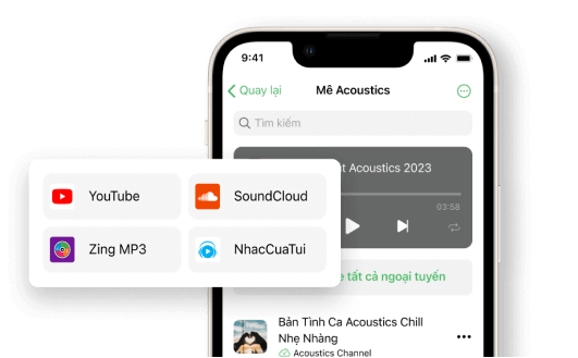 Use Cốc Cốc Mobile as a music listening app